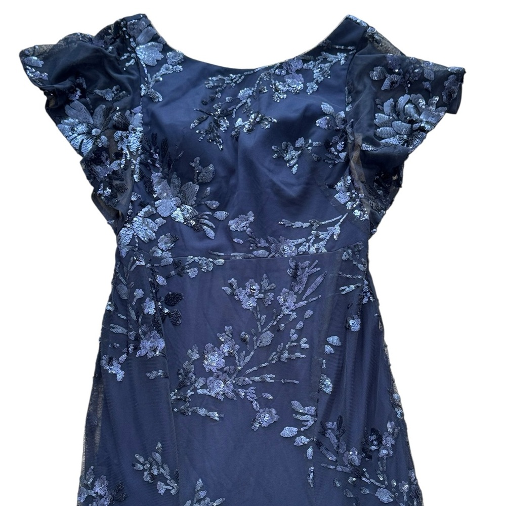 MARCHESA NOTTE BRIDESMAID***Navy Blue Sequin Evening Gown***US 6***$385 - Picture 5 of 7
